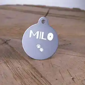 Milo - Placa de Alumínio Círculo Prata