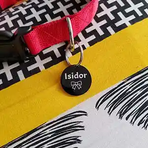 Isidor - Médaille Cercle Plein en Acier Inoxydable Noir
