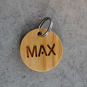 Max - Medaglia a cerchio in legno d'ulivo